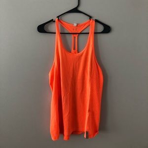 Bright orange Under Armour tank top